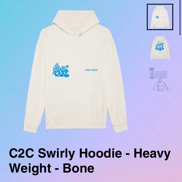 Tops | Lonely Ghost Heavyweight Cool To Care Hoodie | Poshmark